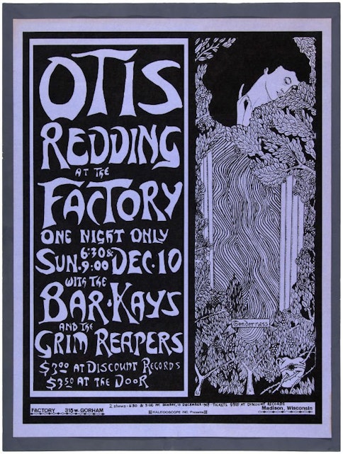 The poster for Otis' missed show in Madison. It sells for hundreds of dollars.